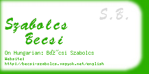 szabolcs becsi business card